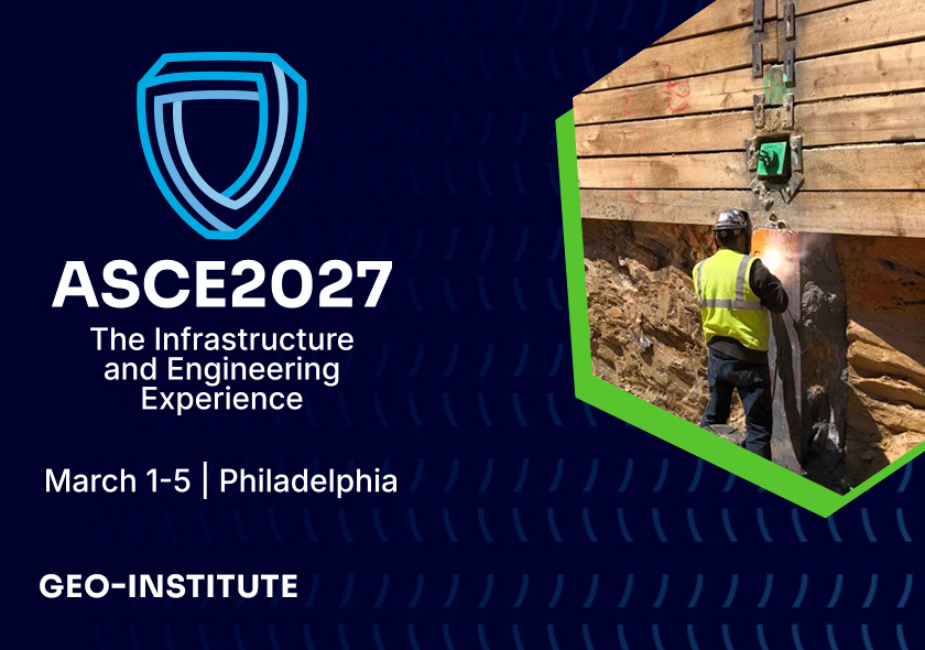 ASCE2027 promotional graphic for March 1 to 5 in Philadelphia, Geo-Institute.