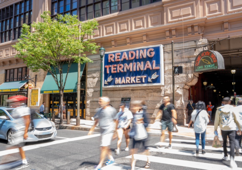 Entrance to Reading Terminal Market in Philadelphia.
